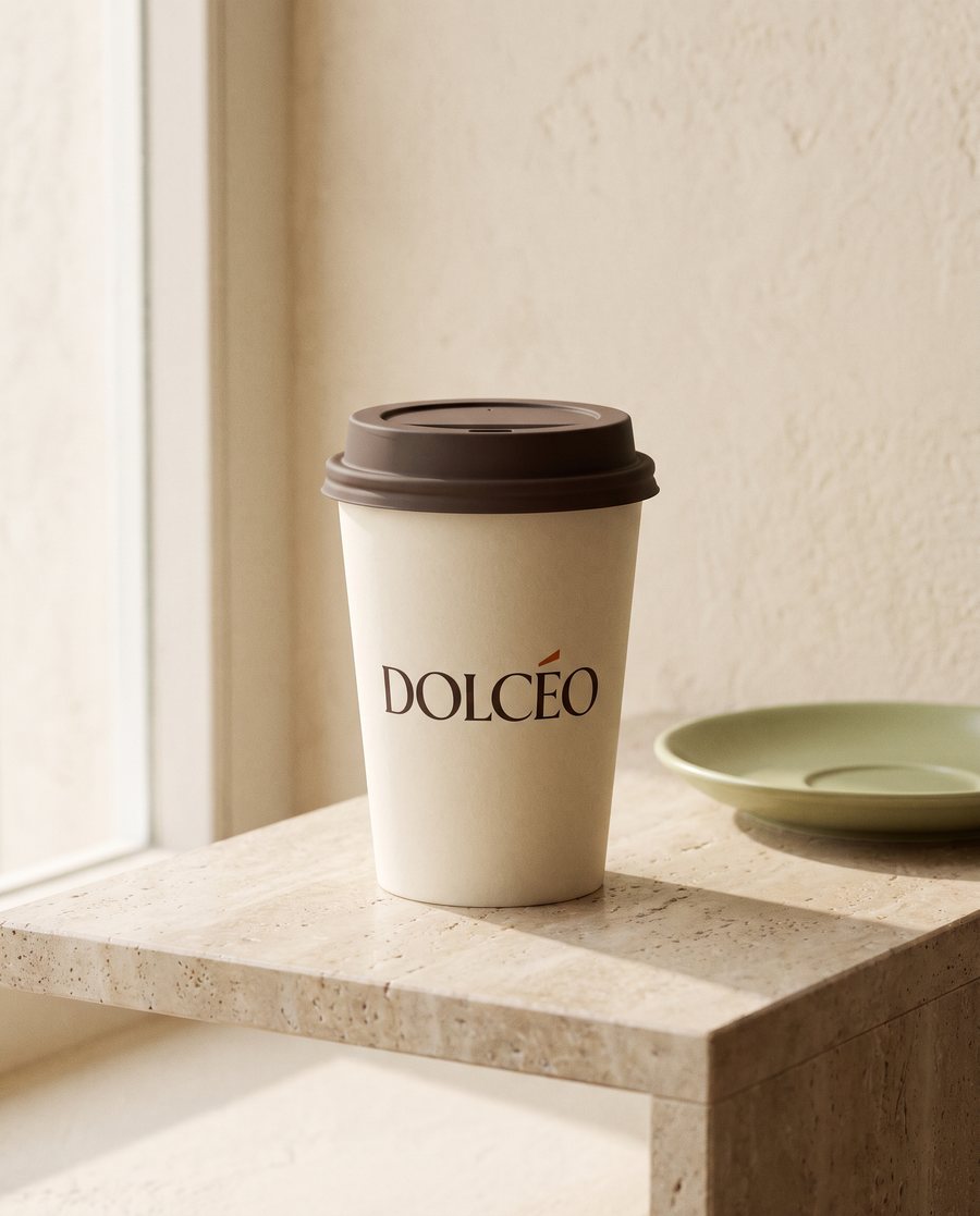 Dolcéo koffiebeker op travertijn