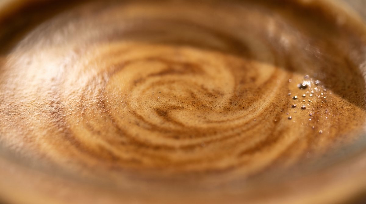 Macro van verse espresso crema